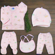 Cozy Newborn Romper Set for Baby Girls - Soft Pink with Adorable Bear Print