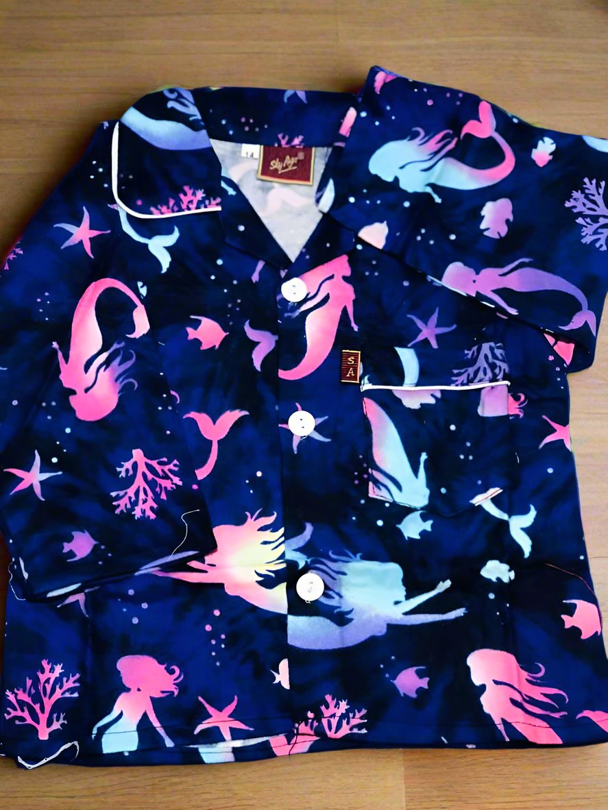 Enchanting Mermaid Dreamland Girls' Night Suit