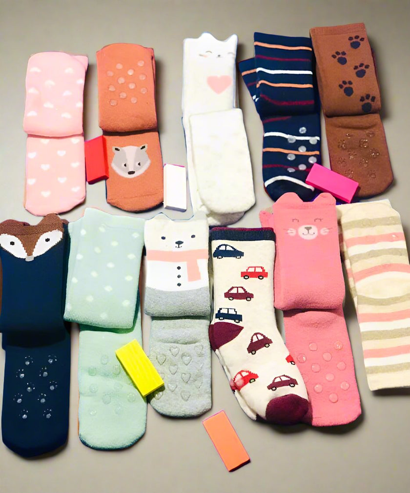 Adorable Anti-Slip Kids Socks - With Cute Animal and Pattern Designs