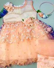 Elegant Floral Embroidered Princess Dress for Girls