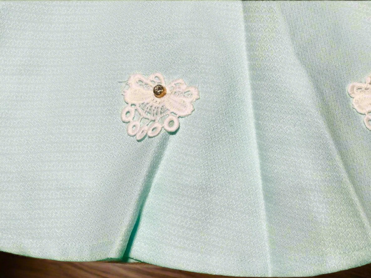 Elegant Lace-Trimmed Mint Green Girls' Fancy Frock Set with White Leggings