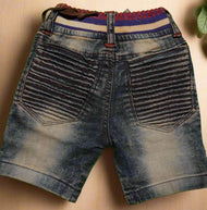 Stylish Boys' Distressed Denim Shorts with Embroidered Details