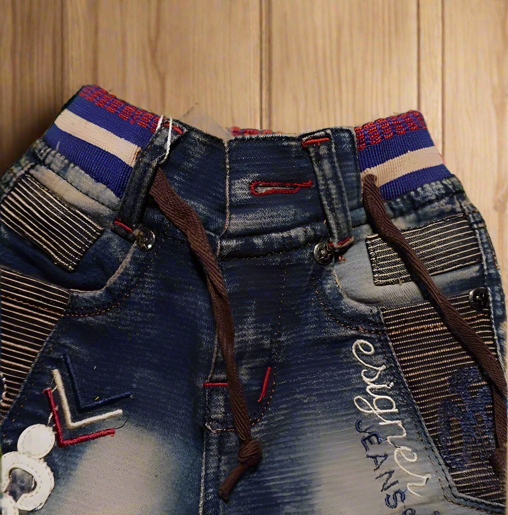Stylish Boys' Distressed Denim Shorts with Embroidered Details