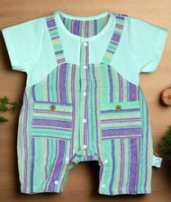 Colorful Striped Cotton Romper for Babies - Soft and Comfy Summer Overalls