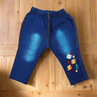 Chic Chevron Top and Embroidered Jeans Set for Girls