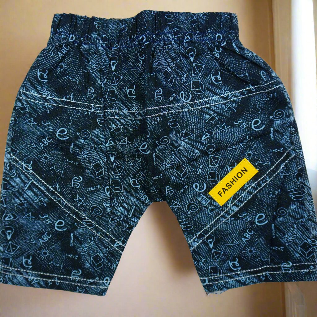 "Boys' Red and Black Graphic Print T-Shirt & Shorts Set - Fashion and Comfort Combined"