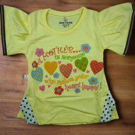 High Chase Adorable Yellow T-Shirt and Pink Skirt Set for Girls
