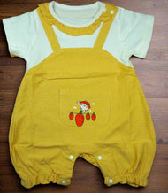 Adorable Yellow Baby Romper with Cute Carrot Pocket Design