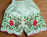 Charming Floral Embroidered Top and Trouser Set for Girls