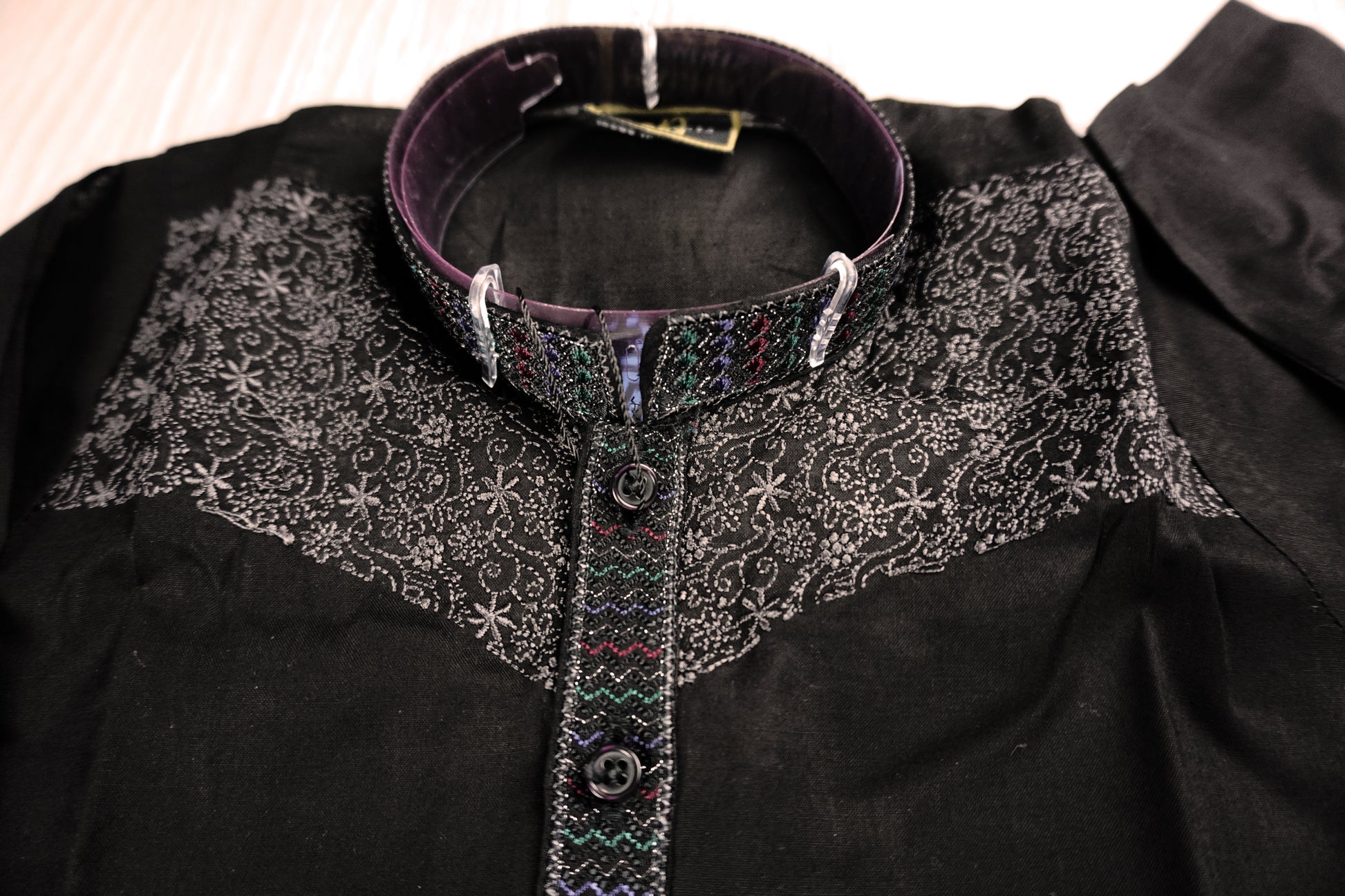 Elegant Black Embroidered Kurta Shalwar for Boys